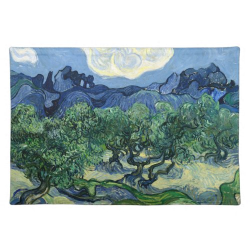Van Gogh The Olive Trees Landscape Painting Cloth Placemat