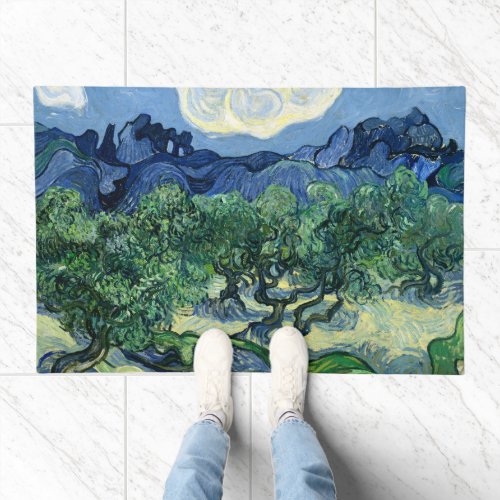 Van Gogh The Olive Trees Landscape Painting Doormat