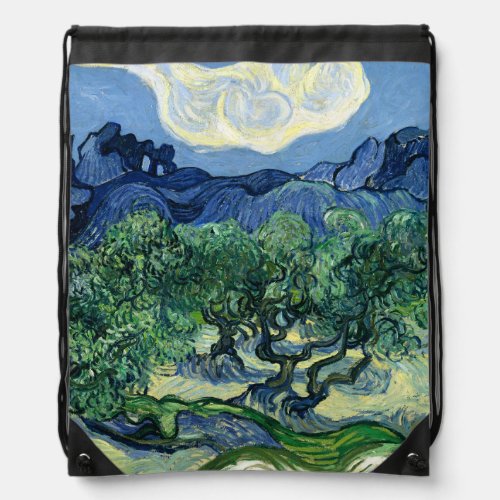 Van Gogh The Olive Trees Landscape Painting Drawstring Bag
