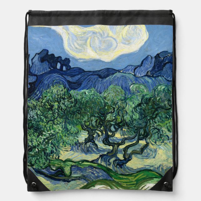 Van Gogh The Olive Trees Landscape Painting Drawstring Bag (Front)