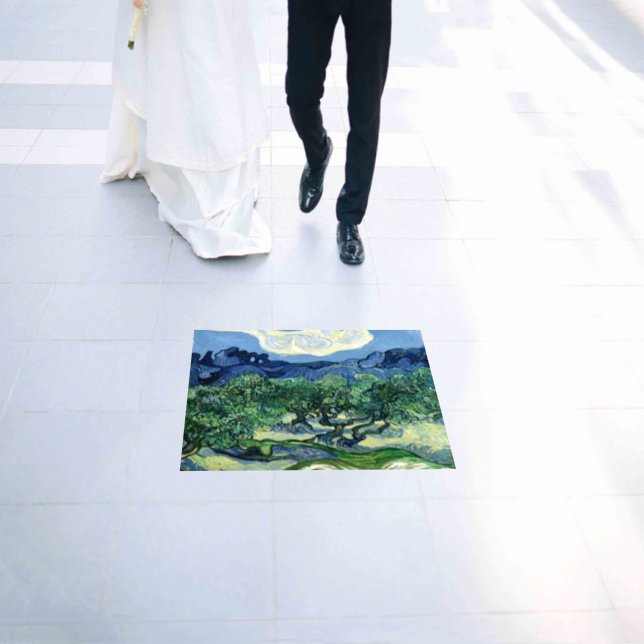 Van Gogh The Olive Trees Landscape Painting Floor Decals (Wedding)