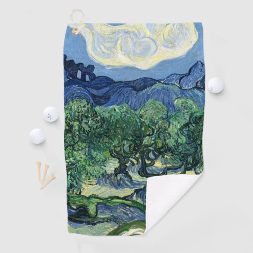 Van Gogh The Olive Trees Landscape Painting Golf Towel