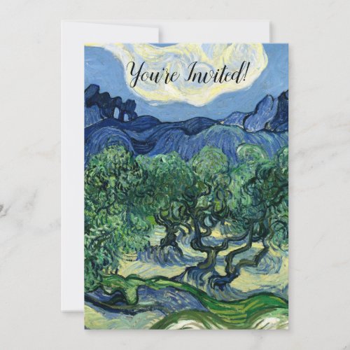 Van Gogh The Olive Trees Landscape Painting Invitation