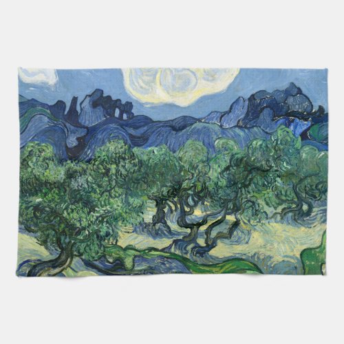 Van Gogh The Olive Trees Landscape Painting Kitchen Towel