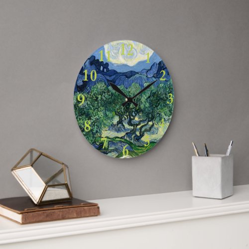 Van Gogh The Olive Trees Landscape Painting Large Clock