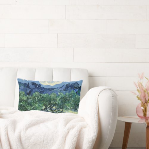 Van Gogh The Olive Trees Landscape Painting Lumbar Pillow