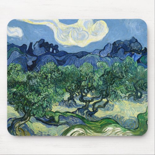 Van Gogh The Olive Trees Landscape Painting Mouse Pad