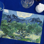 Van Gogh The Olive Trees Landscape Painting Placemat<br><div class="desc">Immerse yourself in the vibrant, swirling world of Vincent Van Gogh with this iconic landscape, "The Olive Trees." This celebrated Post-Impressionist painting captures the rugged beauty and expressive energy of the olive groves with Van Gogh's distinctive, agitated brushstrokes. The striking blues of the sky and undulating hills complement the vibrant...</div>