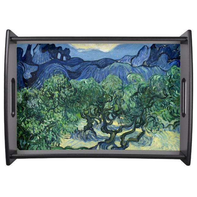 Van Gogh The Olive Trees Landscape Painting Serving Tray (Front)