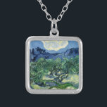 Van Gogh The Olive Trees Landscape Painting Silver Plated Necklace<br><div class="desc">Vincent Van Gogh painted The Olive Trees in 1889,  and currently located in the Museum of Modern Art,  New York. Vincent van Gogh painted at least 15 paintings of olive trees,  mostly in Saint-Rémy-de-Provence in 1889.</div>