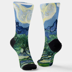 Van Gogh The Olive Trees Landscape Painting Socks