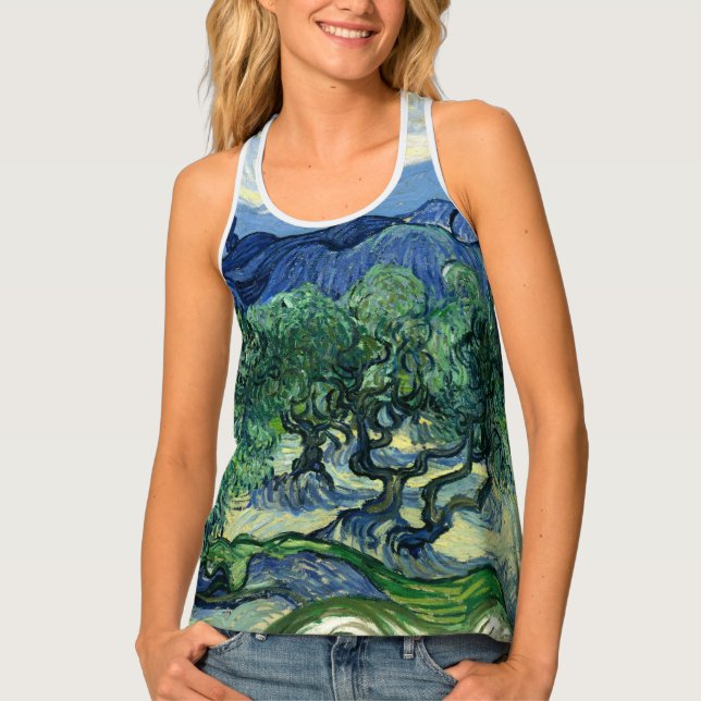 Van Gogh The Olive Trees Landscape Painting Tank Top (Front)