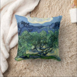 Van Gogh The Olive Trees Landscape Painting Throw Pillow<br><div class="desc">Immerse yourself in the vibrant, swirling world of Vincent Van Gogh with this iconic landscape, "The Olive Trees." This celebrated Post-Impressionist painting captures the rugged beauty and expressive energy of the olive groves with Van Gogh's distinctive, agitated brushstrokes. The striking blues of the sky and undulating hills complement the vibrant...</div>