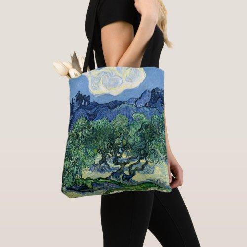 Van Gogh The Olive Trees Landscape Painting Tote Bag