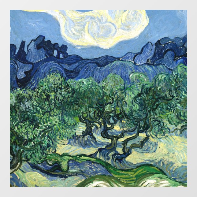 Van Gogh The Olive Trees Landscape Painting Window Cling (Sheet)