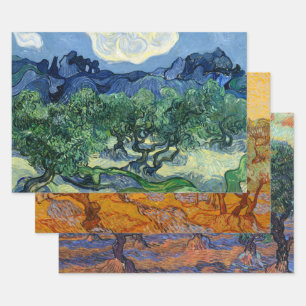 Van Gogh The Olive Trees Landscape Painting Wrapping Paper Sheets