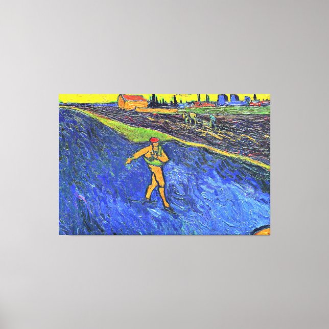 Van Gogh - The Sower, famous painting,  Canvas Print (Front)