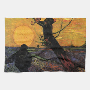 Van Gogh; The Sower, Vintage Peasant Farmer Kitchen Towel