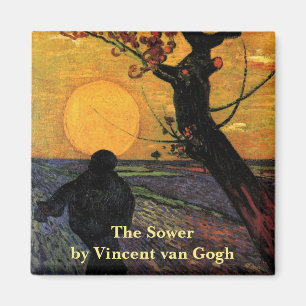 Van Gogh; The Sower, Vintage Peasant Farmer Magnet