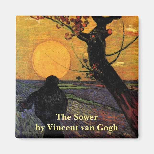 Van Gogh; The Sower, Vintage Peasant Farmer Magnet (Front)