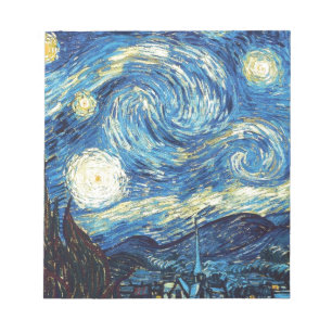 van gogh the starry night 1889 Vintage Art Notepad