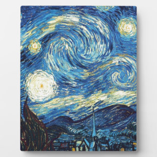 van gogh the starry night 1889 Vintage Art Plaque