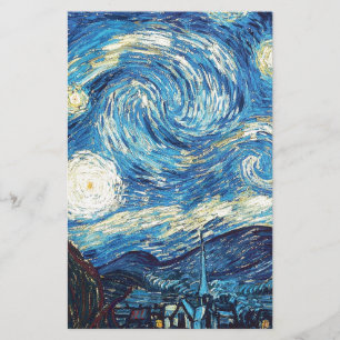 van gogh the starry night 1889 Vintage Art Stationery