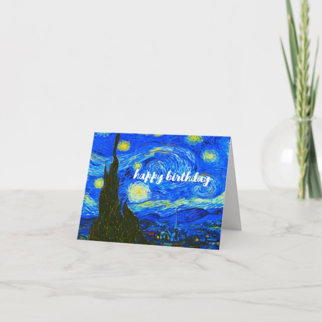 VAN GOGH "The Starry Night" Classic Birthday Card (Front)