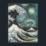 Van Gogh The Starry Night - Hokusai The Great Wave Postcard<br><div class="desc">Van Gogh's “The Starry Night” and Hokusai's “The Great Wave off Kanagawa”</div>