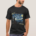 Van Gogh The Starry Night T-Shirt<br><div class="desc">This painting by Vincent Van Gogh depicts a night sky filled with stars,  a village and a large cypress tree. It is one of the most famous works of art in the world and is a symbol of post-impressionism.</div>