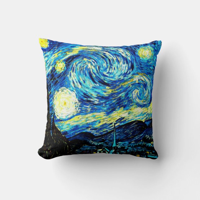 Van Gogh - The Starry Night Throw Pillow (Front)