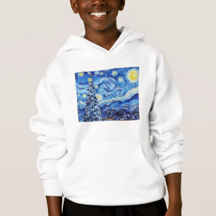 Van Gogh - The Starry Night - White Christmas Art Hoodie