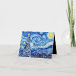 Van Gogh - The Starry Night - White Christmas Card<br><div class="desc">This design features a christmas themed adoption of the classic oil painting "The Starry Nigh" by Vincent Van Gogh - the dutch painter widely considered as one of the greatest painters of all time.</div>