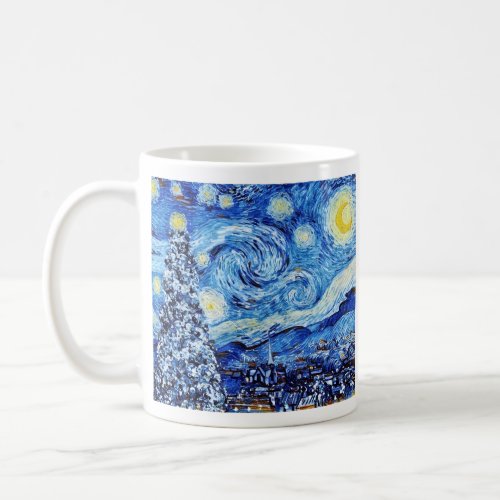 Van Gogh _ The Starry Night _ White Christmas Coffee Mug