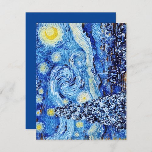 Van Gogh _ The Starry Night _ White Christmas Encl Enclosure Card