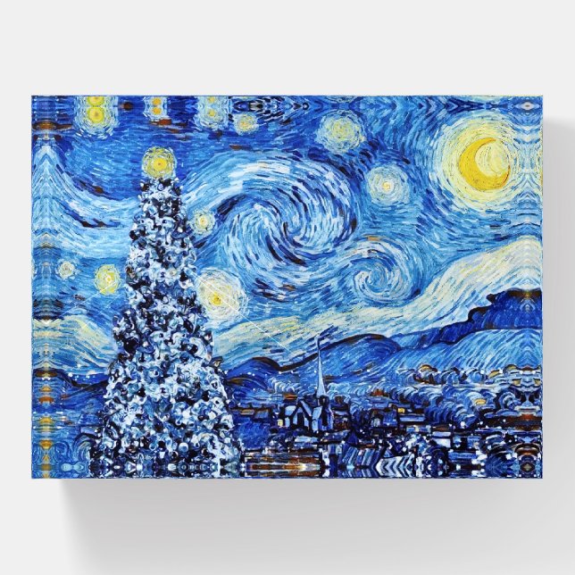 Van Gogh - The Starry Night - White Christmas Paperweight (Front)