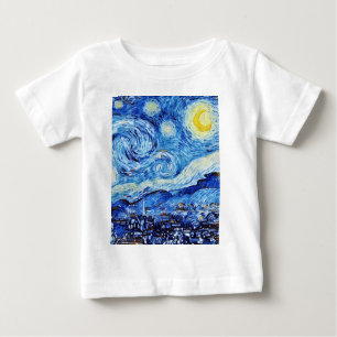Van Gogh - The Starry Night - White Christmas Post Baby T-Shirt