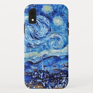 Van Gogh - The Starry Night - White Christmas Post iPhone XR Case
