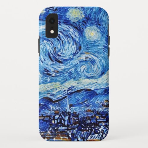Van Gogh _ The Starry Night _ White Christmas Post iPhone XR Case
