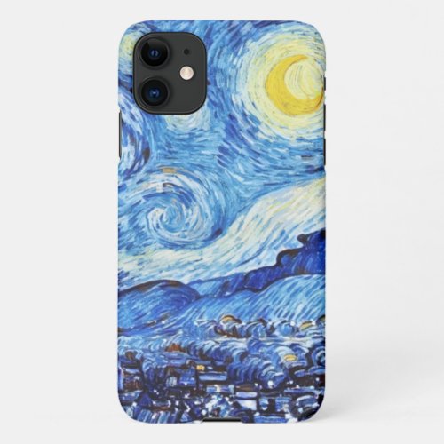 Van Gogh _ The Starry Night _ White Christmas Post iPhone 11 Case