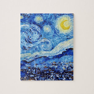 Van Gogh - The Starry Night - White Christmas Post Jigsaw Puzzle
