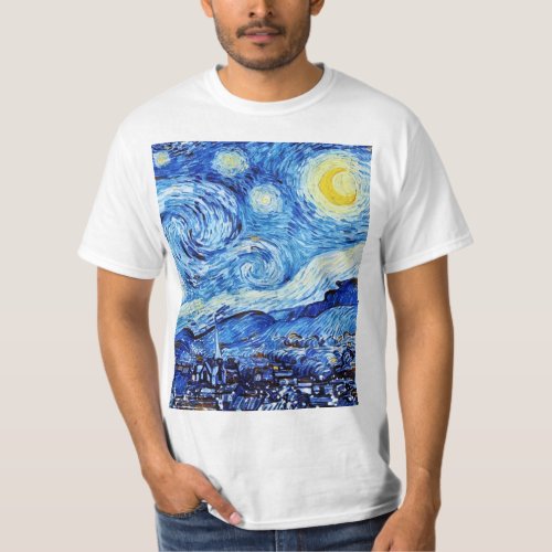 Van Gogh _ The Starry Night _ White Christmas Post T_Shirt