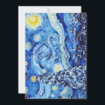 Van Gogh - The Starry Night - White Christmas Thank You Card<br><div class="desc">This design features a christmas themed adoption of the classic oil painting "The Starry Nigh" by Vincent Van Gogh - the dutch painter widely considered as one of the greatest painters of all time.</div>
