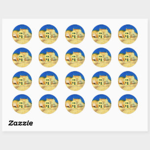 Van Gogh, The Yellow House, Classic Round Sticker