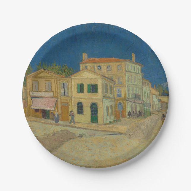 Van Gogh The Yellow House Paper Plates (Front)
