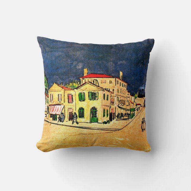 Van Gogh - The Yellow House Throw Pillow (Front)