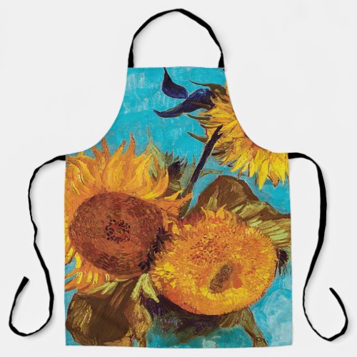 Van Gogh _ Three Sunflowers In A Vase _ Fine Art Apron