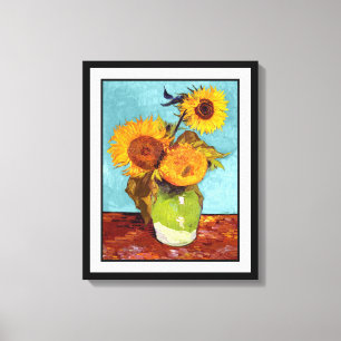 Van Gogh - Three Sunflowers In A Vase - Fine Art Canvas Print
