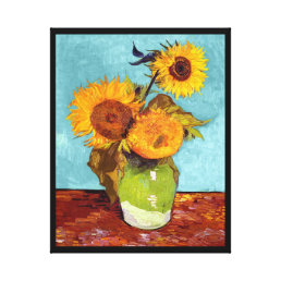 Van Gogh - Three Sunflowers In A Vase - Fine Art Canvas Print