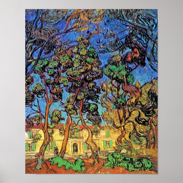 Van Gogh - Trees In The Garden of St Paul Hospital Poster (Front)
